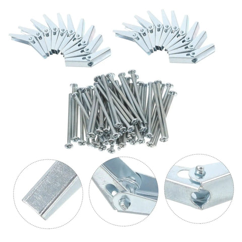 Heavy Duty Zinc Plated Steel Toggle Bolt And Wing Nut Kit For Secure Drywall Mounting, Easy Install, High Load Capacity, 60 Pack For Wall Brackets, Shelves, TVs, And Microwave Mounts, zinc-plated toggle bolts and wing nuts set