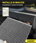 Installation of Activated Carbon Cabin Air Filter for Nissan Rogue 2021-2025, Altima 2019-2025 shown with filter guide