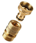 Easy Connect Garden Hose Quick Connect Fittings Three Quarter Inch GHT Solid Brass Locking Leak Proof To 200 PSI