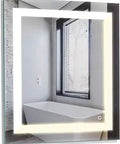 Color Changing LED Bathroom Mirror 24x30 With Anti Fog Soft White To Daylight Lighting Wall Mount Vanity Mirror illuminated