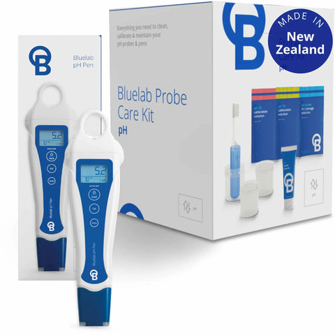 PH Pen Meter and Probe Care Kit with Calibration Solutions, Storage Solution, and Brush for Spot On PH and Temperature Readings