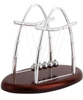 Desktop Pendulum Balance Balls Desk Toy With Steel Frame, Classic Cradle Physics Demonstration Of Momentum And Energy