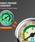 Pressure gauge on Three Stage High Pressure Hand Pump For PCP Air Guns Stirrup Pump Filling Tool Up To 30 MPa