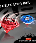 Stadium Battling Set With 4 Spinning Tops 2 Launchers And Arena Featuring X Acceleration Rail with spinning red and blue tops