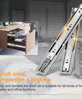 Built Tough Stainless Steel Soft Close Drawer Slides Full Extension Heavy Duty Cabinet Hardware 16 Inch in kitchen setup