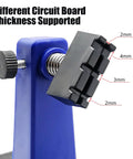 Close-up of Pro Grade Adjustable Soldering Clamp for Circuit Boards PCB Holder Frame showing thickness support.