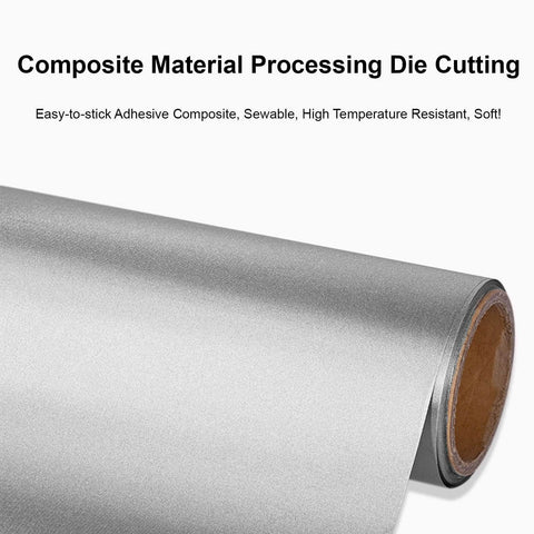 Roll of adhesive composite material for die cutting, sewable and high temperature resistant.