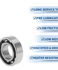 ACROPIX 6003 deep groove ball bearing, 17x35x10mm, open, pre-lubricated, silver-tone for scooter/skateboard wheels.