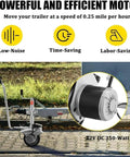 350W Electric Trailer Dolly With Aluminum Jockey Wheel, Heavy Duty Steel Frame, Adjustable Height, Puncture Resistant Tires, Portable Caravan And Boat Trailer Mover For Easy Loading, Parking And Warehouse Use, shown with 12V DC motor