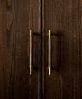 Antique Brass Knurled Cabinet Pulls 5 Inch Center To Center Solid Brass Dresser Drawer Handles on dark wood cabinets