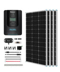 All In One 400W 12V Solar Power System Kit With Four 100W Panels 40A MPPT Charge Controller Bluetooth Module Fuse Kit