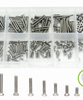360 Pcs Metric M2 304 Stainless Steel Flat Head Hex Socket Cap Bolts Screws Nuts Set M2 To 20mm Assortment Kit in plastic box