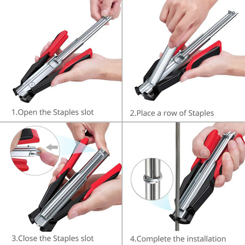 Manual Hog Ring Plier Kit 2500 Galvanized Steel Hog Rings assembly steps
