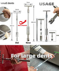 Paintless Car Dent Repair Tools Kit With Large Slide Puller And Dent Rods Crowbar For Easy Ding Fix Auto Body Dent Lifter