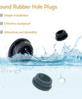 62 Piece Silicone Hole Plug Set For Furniture Round Holes In Six Sizes 1 Inch Three Quarter Inch One Half Inch Three Eighth Inch One Quarter Inch With Black Rubber Plugs And Convenient Storage Box