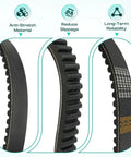 Close-up of anti-stretch material on Golf Cart Drive Belt For Yamaha G2 G8 G11 G14 G16 G20 G21 G22 G29 4 Cycle Gas Carts Replacement Belt J3836241000