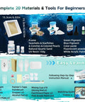 Coastal Sea Resin Art Kit For Teens And Adults With UV Light All-Inclusive Beginner Friendly DIY Beach Craft Gift Set contents overview.