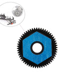 Close-up of 56T Spur Gear With 13T Motor Gear Upgrade for Axial SCX10 II AX31027 RC Car, showing plastic spur and steel pinion.
