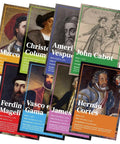 Famous Explorers Poster Set For Classrooms Eight History Posters 12 By 18 Inches K 12 Teaching Materials Made In USA Marco Polo To Hernan Cortes Social Studies Decor Your Class Will Dig It, featuring Marco Polo, Columbus, Vespucci, Cabot, Magellan, Gama, Cook, and Cortes.