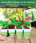 Indoor Seed Starter Kit With 48 Cells Flexible Silicone Trays Germination Tray With Humidity Dome And Lids Reusable Dishwasher Safe BPA Free