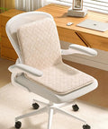 Cozy Heated Office Chair Cushion Pad With Strap For Desk Seat Warmer Home Leisure on a modern office chair with armrests.