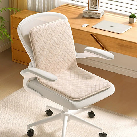 Cozy Heated Office Chair Cushion Pad With Strap For Desk Seat Warmer Home Leisure on a modern office chair with armrests.