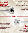 Steven Mead Euphonium Mouthpiece Silver Plated 5880E SM5 Barrel Backbore For Balanced Airflow And Killer Tone With Large Shank Fitting Euphonium Accessories Designed For Easy Articulation And Expressive Playing, silver euphonium mouthpiece shown in comparison graphic