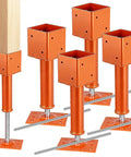 Heavy Duty Screw Jack Posts Level Floors Like A Boss With Rock Solid 24000 Lb Capacity Adjustable 4X4 supports in orange.
