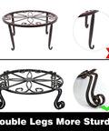 Heavy Duty Iron Plant Stand For Indoor And Outdoor Use Rustproof Metal Round Pot Holder Bronze Finish Plant Rack.
