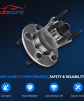 Rear Wheel Bearing And Hub Assembly Set Of 2 For Chevy Malibu 2004 2012 Cobalt 2009 2010 HHR 2008 2010 Pontiac G6 2005 2010 Saturn Aura 2007 2009 5 Lug With ABS Ready To Roll, close-up view