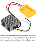 20V To 12V Step Down RC Battery Converter Kit For DIY Cars And Trucks, Includes 12AWG Wire, Wire Terminal, ABS Shell, Screws, 7-Piece Set In Yellow with wire connections