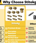 Top Shelf Brake Bleeder Screw Kit With Tough Brass Adapters For Car Calipers featuring brass fittings and detailed specifications.
