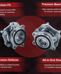2 Pack Front Wheel Bearing Hub Assembly 5 Lug Fits Nissan Rogue 2014 To 2023 Rogue Sport 2017 To 2022 Qashqai 2017 To 2018