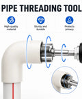 2-In-1 Pipe Threading Tool For PPR PVC Pipes Internal External Thread Cutter With Hex Shank Drill Adapter in action on plastic pipe