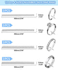 Invisible Ring Guards Kit With Spiral Silicone Size Adjusters 16 Pack In 4 Sizes For Loose Rings, size and installation view