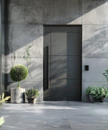 71-Inch Double-Sided Push Pull Door Handle in Matte Black SUS304 Stainless Steel, Built Tough Heavy-Duty Ladder Pull for Commercial Glass, Residential Wood Barn and Metal Doors, 1800 x 38mm on matte black front door