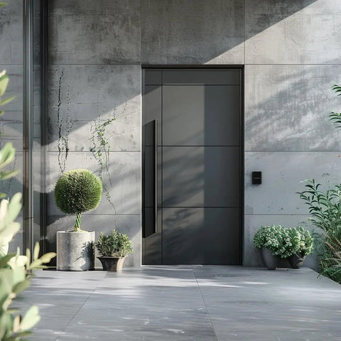 71-Inch Double-Sided Push Pull Door Handle in Matte Black SUS304 Stainless Steel, Built Tough Heavy-Duty Ladder Pull for Commercial Glass, Residential Wood Barn and Metal Doors, 1800 x 38mm on matte black front door