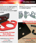 Kickass Wall Anchor For Resistance Bands With Secure Lock Rings and Quick Release Hooks For Suspension Training and Crossfit Workouts heavy-duty red hook design with attachment points.
