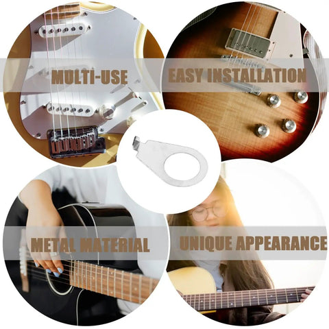 Metal Guitar Knob Position Markers 10 Piece Dope Set Indicator Plates with installation and material details