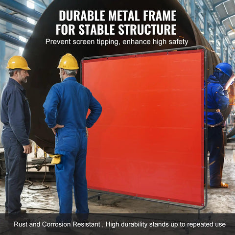 Badass Welding Screen With Steel Frame Boasts A Six By Six Foot Red Flame Resistant Vinyl Shield That Shuts Down Scorching Sparks And Heat Roll Smoothly Anywhere On Four Swivel Wheels With Two Lockable Casters For Easy Shop Moves