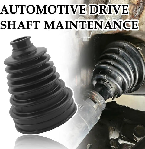 Universal Silicone CV Joint Boot Kit 2 Pack For Cars, DIY Ready Constant Velocity Axle Boot Replacement, black silicone CV boot installed on drive shaft