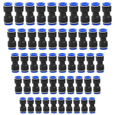 50 Pieces Quick Connect Air Hose Fittings For 4mm 6mm 8mm 10mm 12mm Tubing on white background
