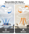 42 Inch White Ceiling Fan With LED Light Kit And Remote Low Profile Flush Mount Energy Efficient DC Motor Reversible