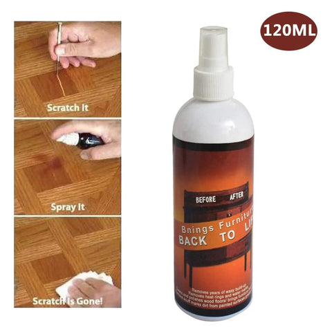 Wooden Repair Spray Quick Fix Scratch Remover For Tables Beds Floors 120Ml Instant Repair Paint That Covers Scratches Stains