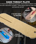 10 Inch MDF Dado Throat Plate Insert for Contractor Table Saws Replacement Cover Fits Standard and Dado Blades Quick Install