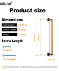 Image showing dimensions of Antique Brass Cabinet Pulls 5-Pack, 7-9/16 Inch Center Bar Drawer Handles For Kitchen Cupboards And Dressers.