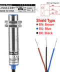 Inductive Proximity Sensor Switch M12 Shield Type LJ12A3-2-Z/BY, 2mm Detection Range, 10-30V DC, 200mA, 3-wire cables visible