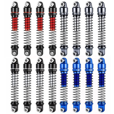 28mm RC Oil Shocks 4 Pack Aluminum Shock Absorbers For 1 To 30 Axial SCX30 Wrangler Bronco RC Crawler Upgrades Parts Red