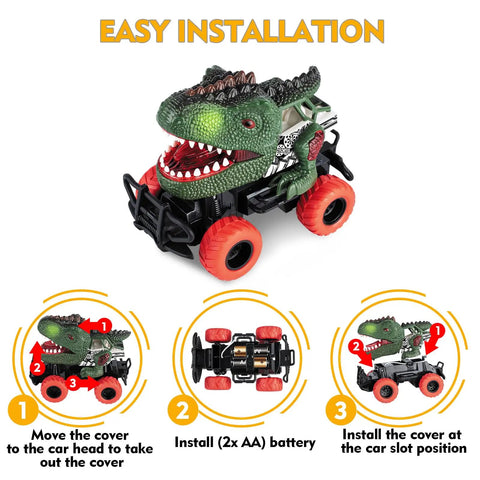Easy installation guide for Kid Friendly Dinosaur Remote Control Car For Ages 3 To 7 Totally Fun Dino RC Toy With Shockproof Tires