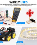 Built Tough D Cell Battery Holder 2 Pack 1.5V External Power Case powering various DIY appliances and robot car projects.